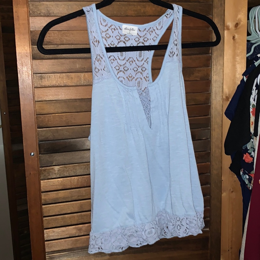 blue razorback lace tank